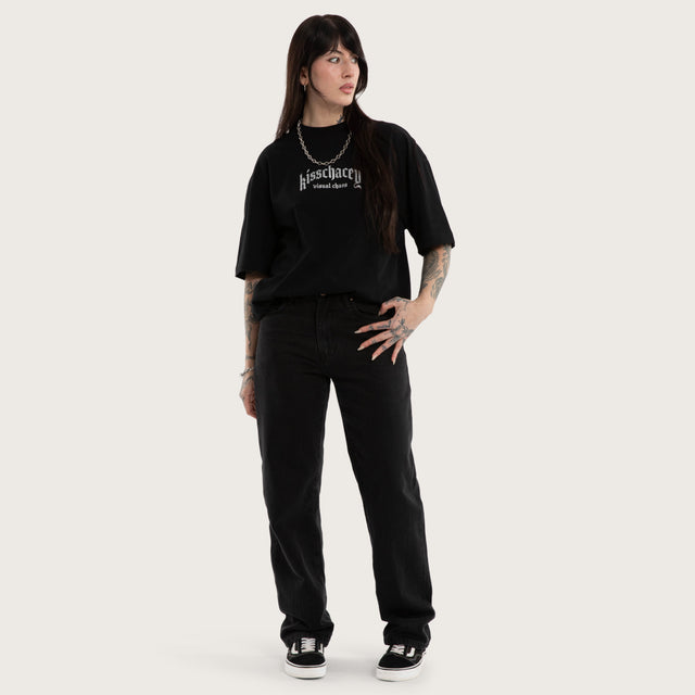 Model wears Decimation Street Tee Jet Black T-Shirts Black – image 1