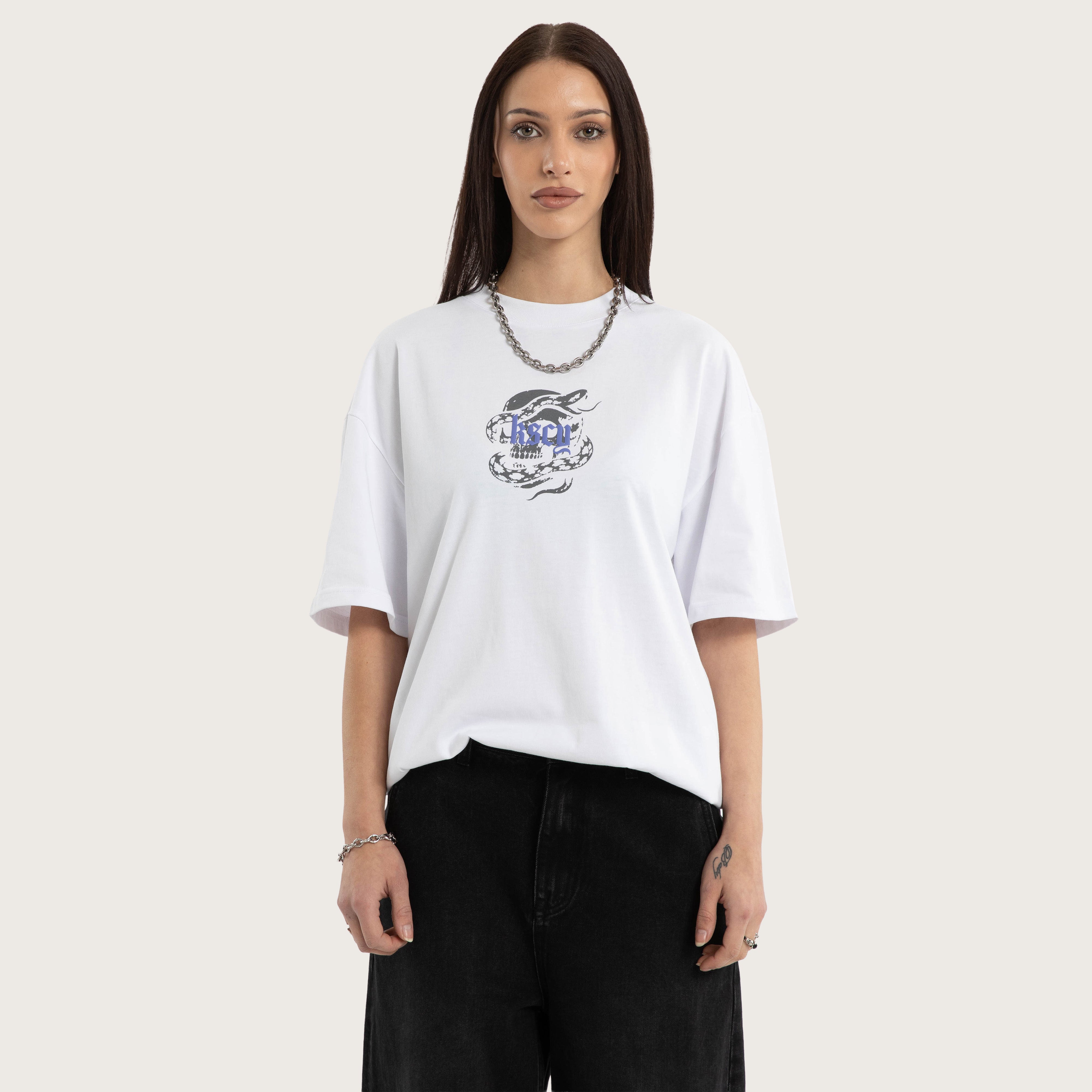 Anaconda Box Fit Tee White | KSCY