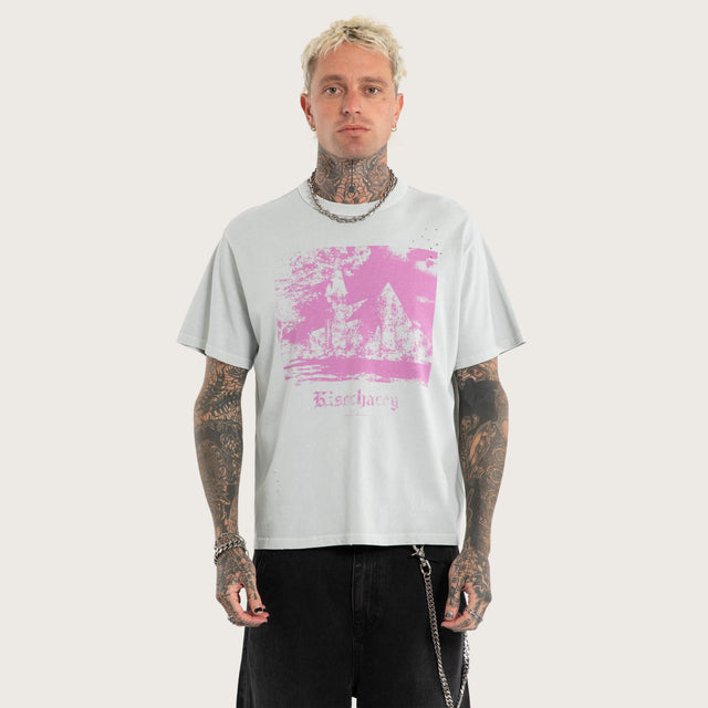 Model wears Burnished Rocker Tee Pigment Dawn Blue T-Shirts Blue – image 1