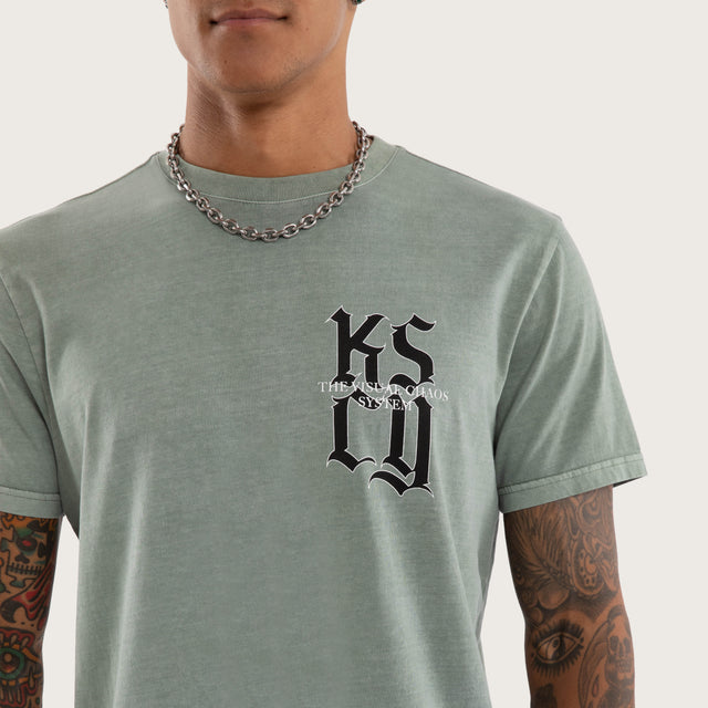 Model wears Beckons Standard Tee Grey T-Shirts in Grey - Image 4