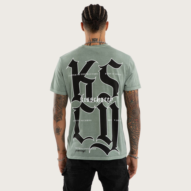 Model wears Beckons Standard Tee Grey T-Shirts in Grey - Image 1