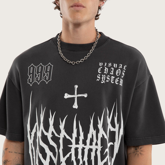Model wears Soul Cotton Loopback Tee Black T-Shirts in Black - Image 4