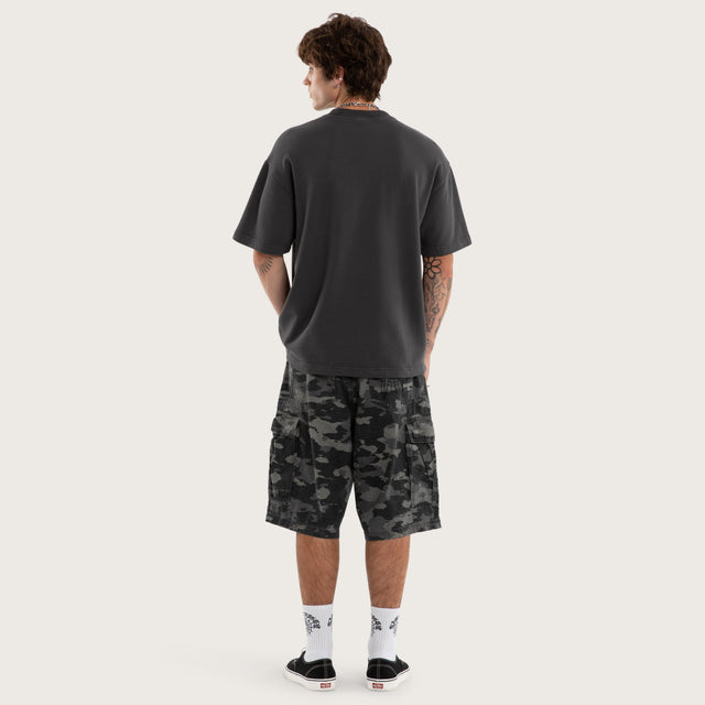 Model wears Soul Cotton Loopback Tee Black T-Shirts in Black - Image 6