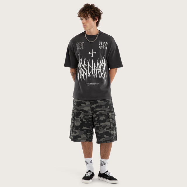 Model wears Soul Cotton Loopback Tee Black T-Shirts in Black - Image 5