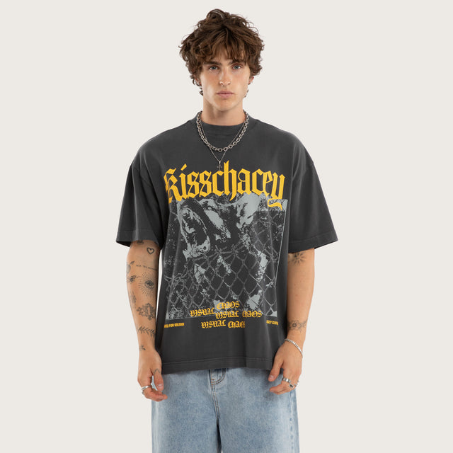 Model wears Crushing Street Tee Grey T-Shirts in Grey - Image 1