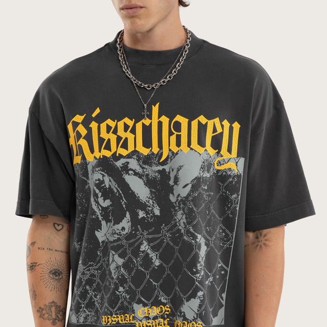 Model wears Crushing Street Tee Grey T-Shirts in Grey - Image 2