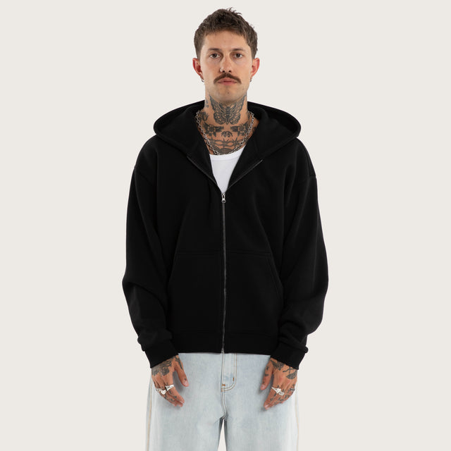 Street Zip Hoodie Jet Black