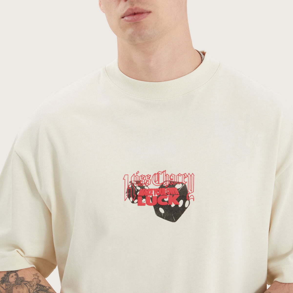 Luck Heavy Organic Cotton Street Tee in Off-White | KSCY