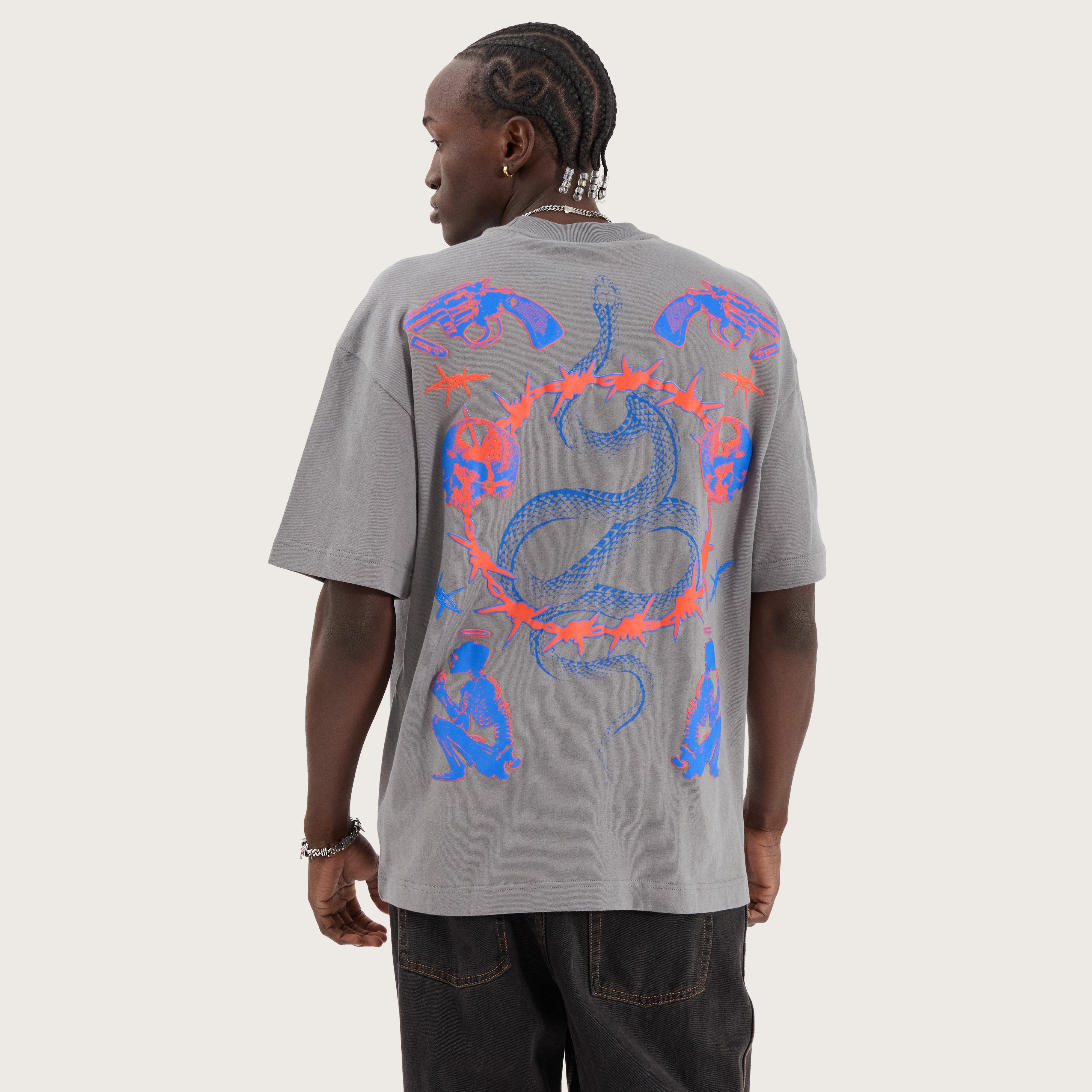 Slither Heavy Weight Street Tee Steel in Grey | KSCY