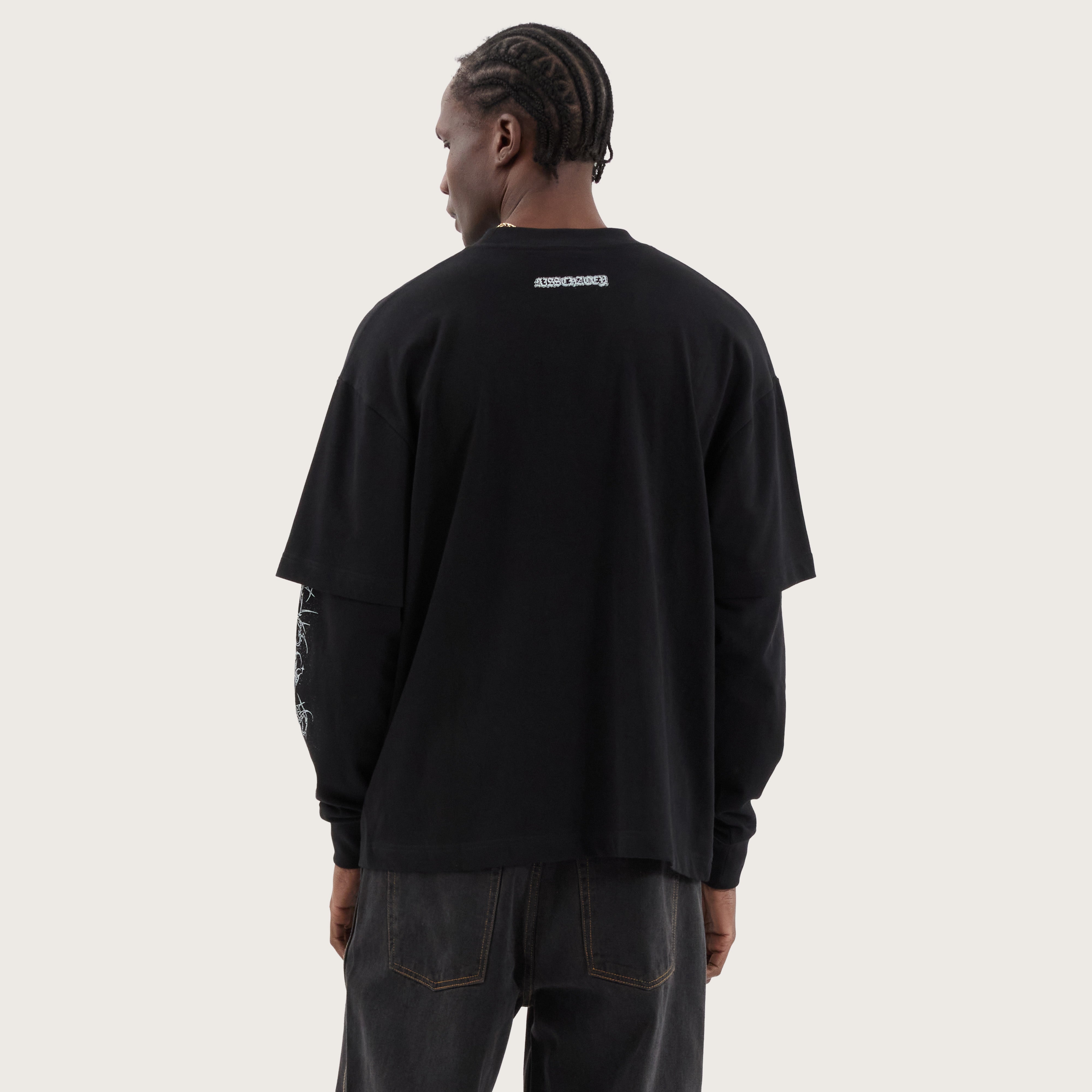 Roots Layered Longsleeve Street Tee in Jet Black | KSCY