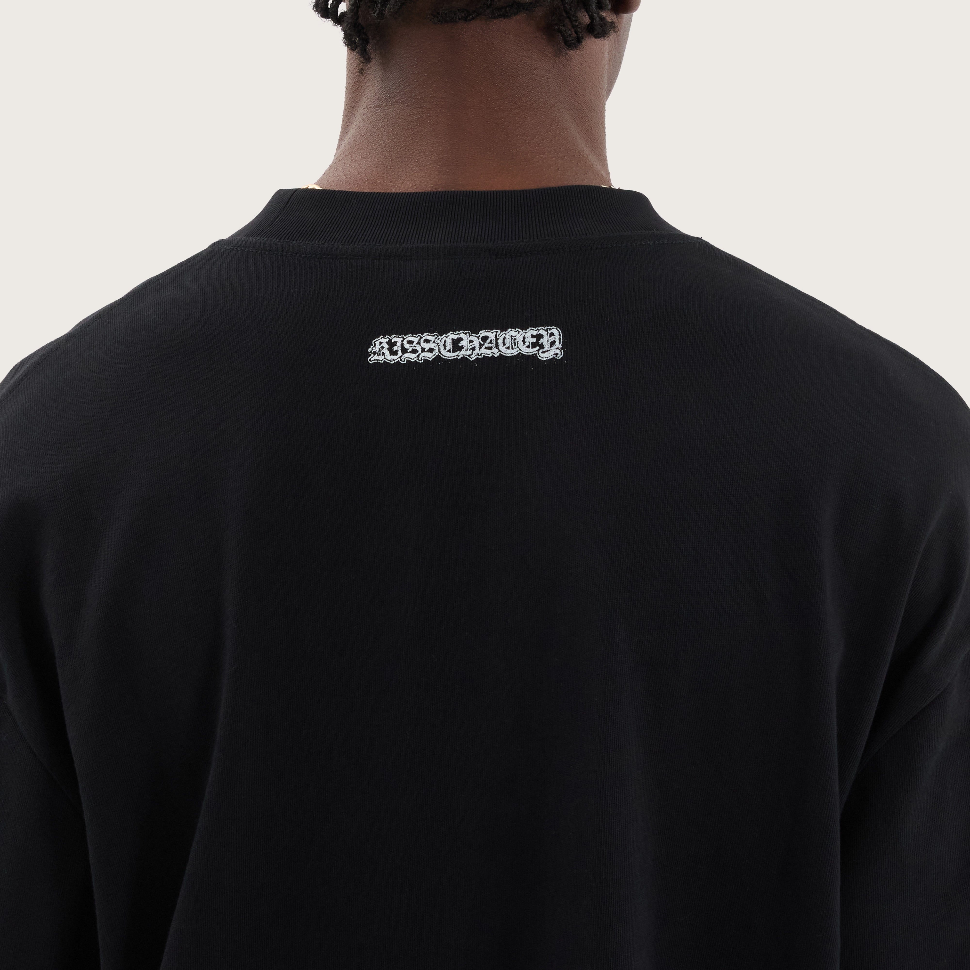 トップス CEaRET Back Volume Layered Shirt Roots Layered Longsleeve Street Tee in Jet Black | KSCY