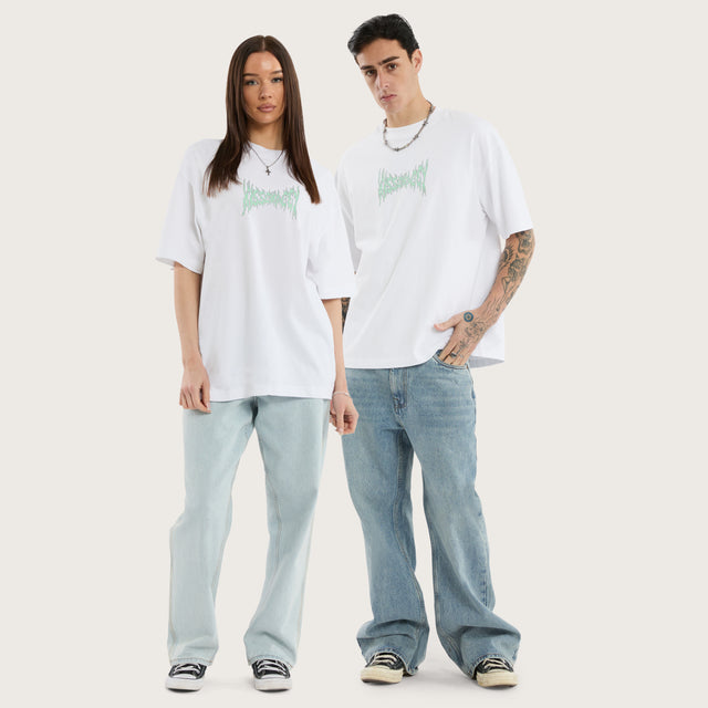 Model wears Ghoul Street Tee Optical White T-Shirts in White - Image 2
