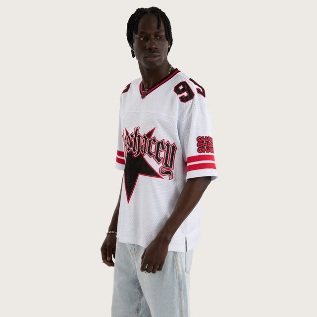 Star Football Jersey White And Red