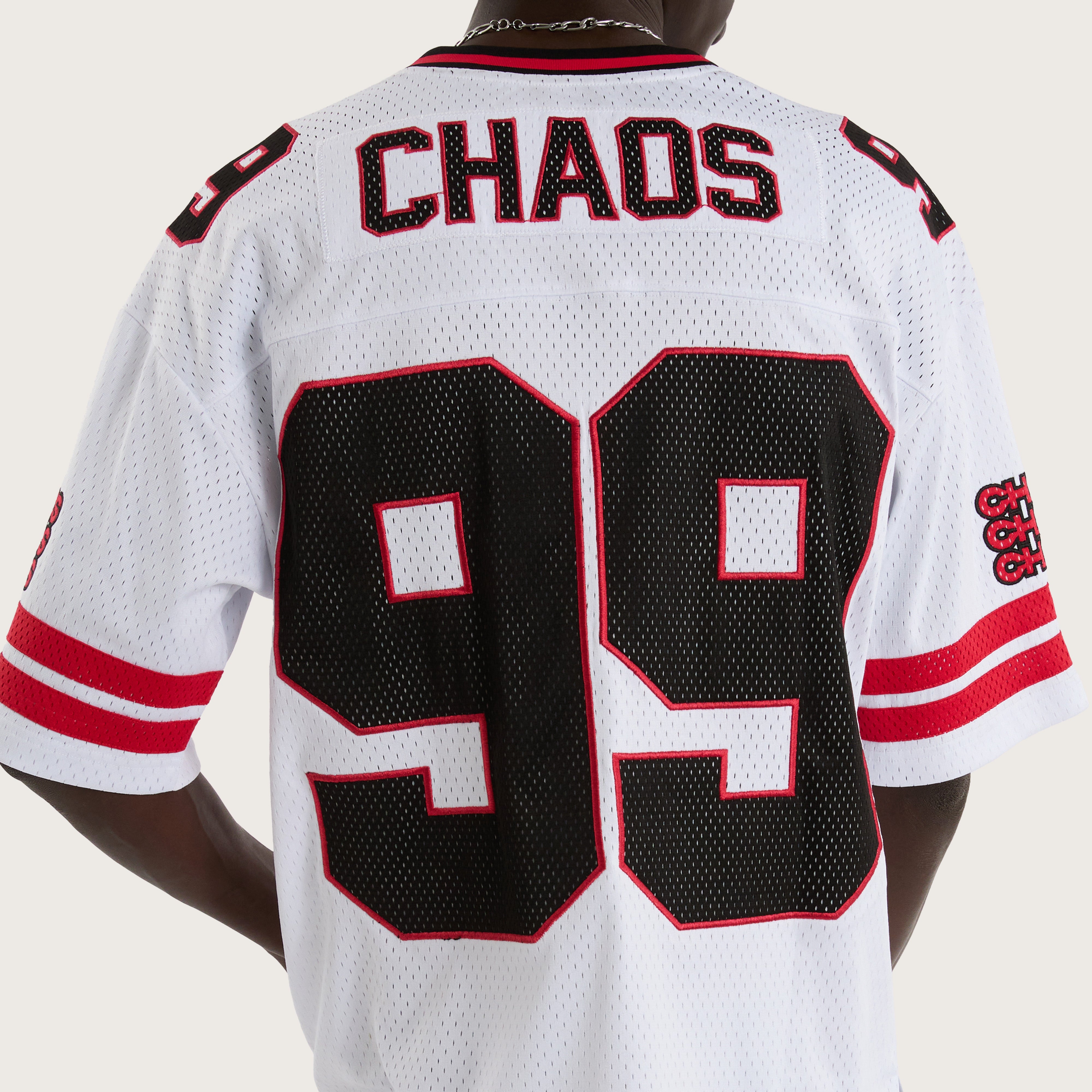 Star Football Jersey in White And Red | KSCY
