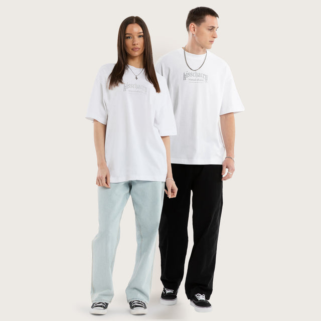 Model wears Kingdom Street Tee Optical White T-Shirts in White - Image 3