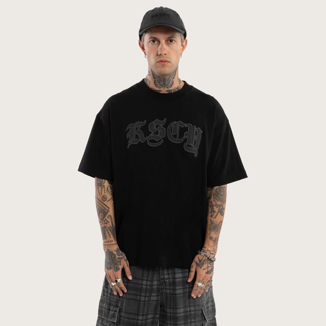 Cheque Street Tee Jet Black