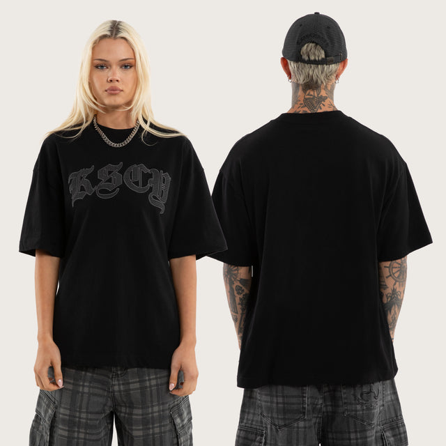 Cheque Street Tee Jet Black