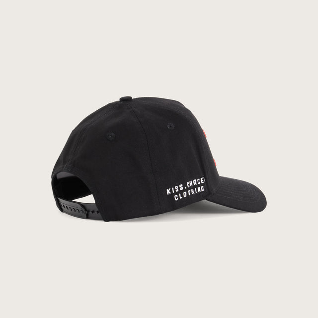 Bronx 5 Panel Curved Peak Cap Black