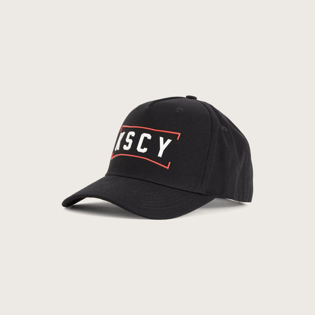 Bronx 5 Panel Curved Peak Cap Black