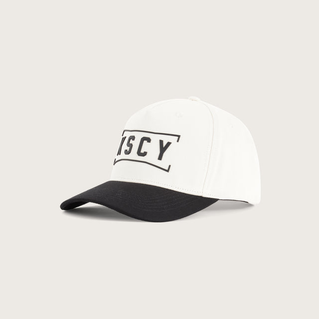 Bronx 5 Panel Curved Peak Cap White/Black