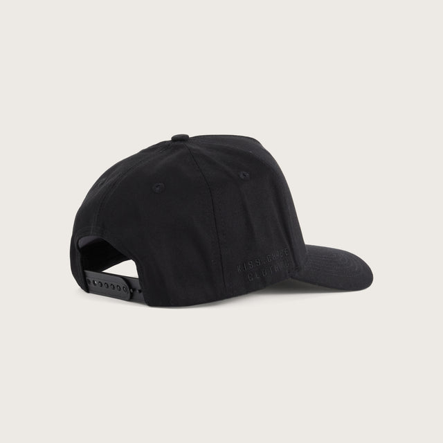 Europa 5 Panel Curved Peak Cap Jet Black