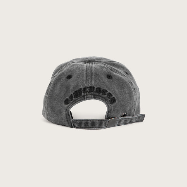 Model wears Scripture Dad Cap Black Caps in Black - Image 3