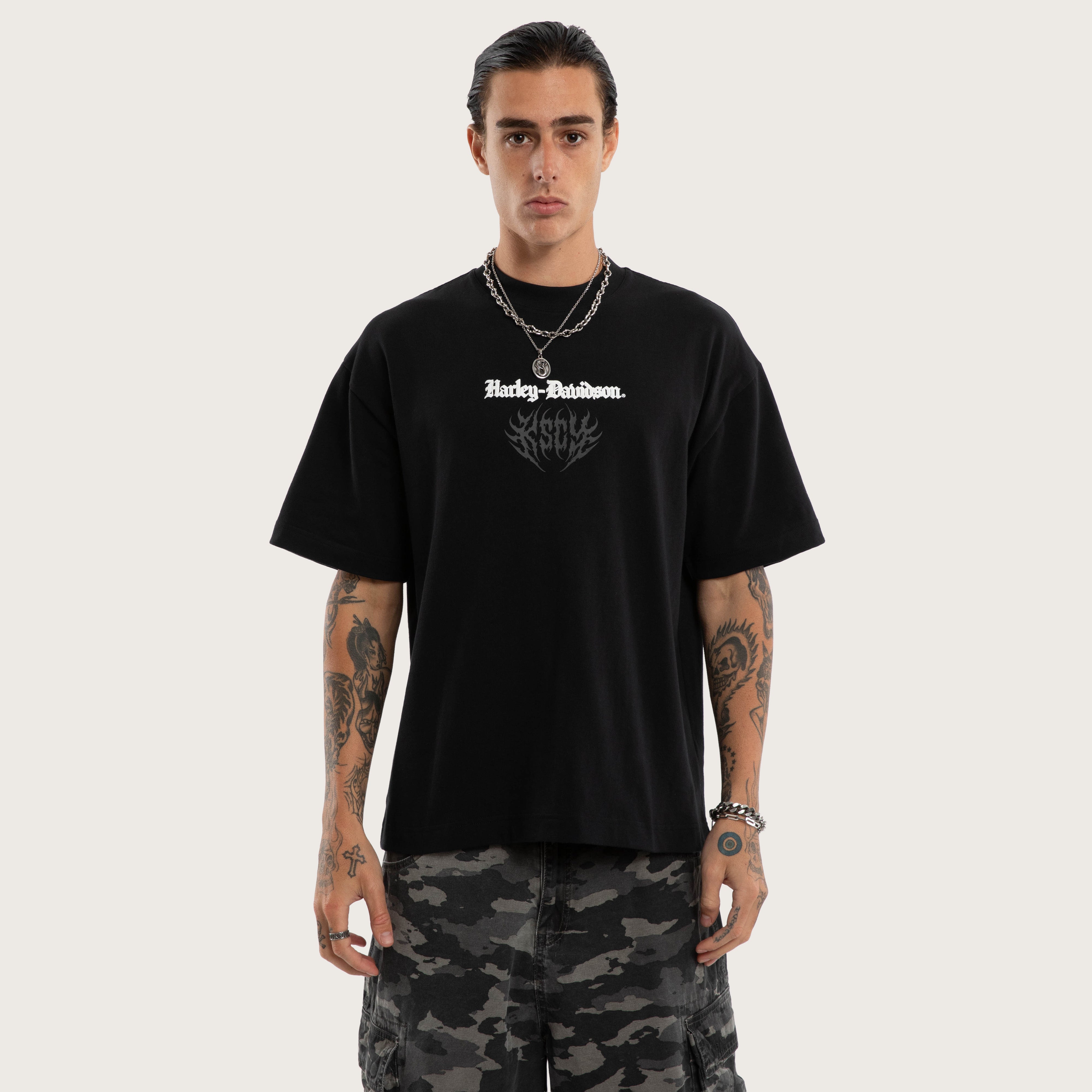 Harley-Davidson Burnout Street Tee Anthracite Black | KSCY
