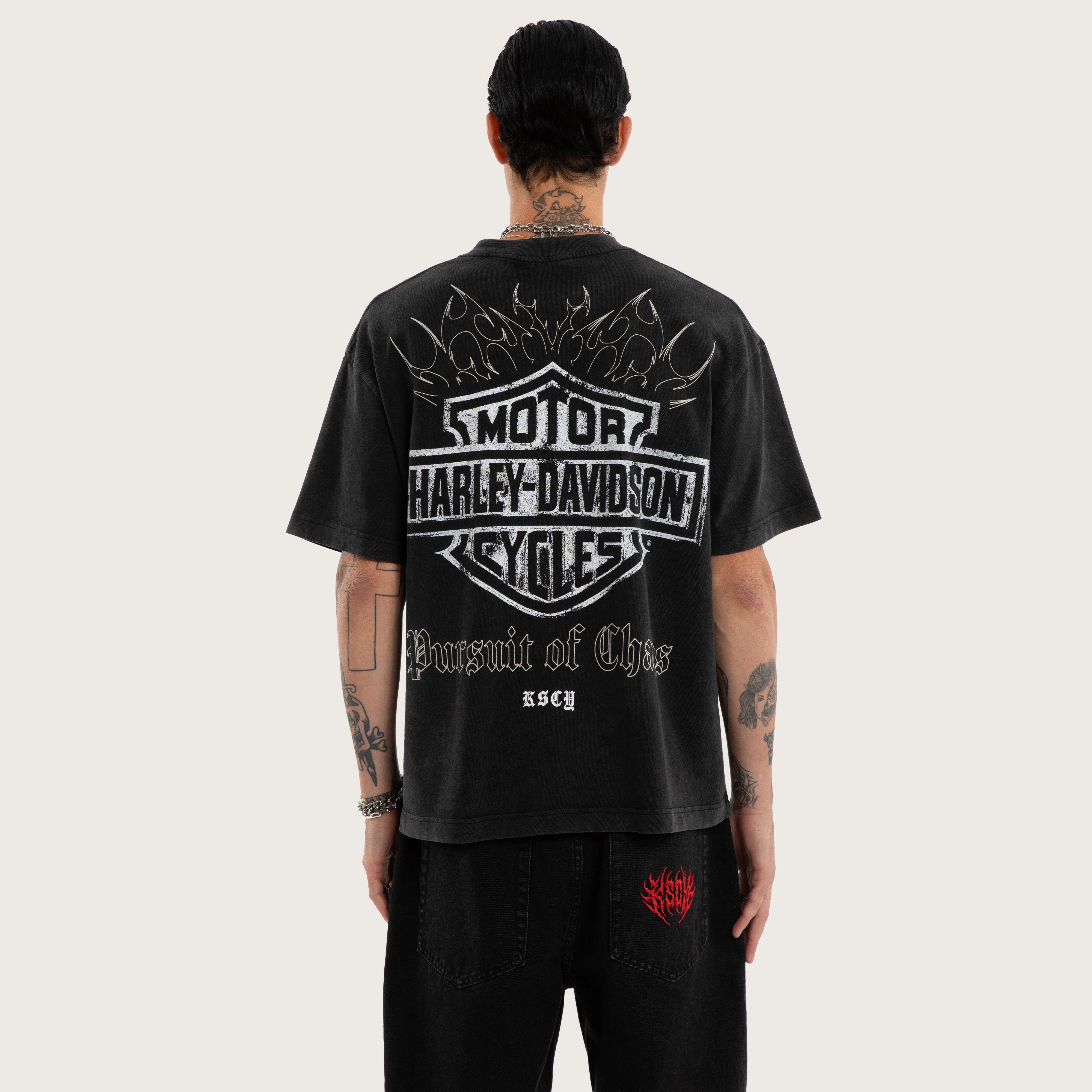 Harley-Davidson ブラック Tシャツ&adidas長ズボン Harley-Davidson Resurgence Street Tee Snow Black | KSCY