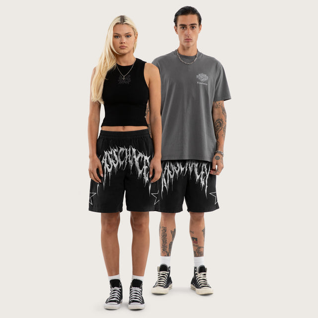 Cagey Loopback Basketball Short Mineral Black