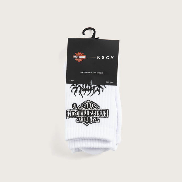 Outlaw 2PK Crew Socks Optical White