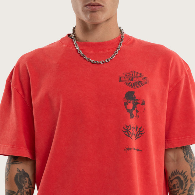 Chopper Street Tee Snow Scarlet