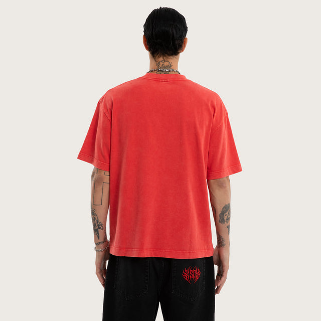 Chopper Street Tee Snow Scarlet