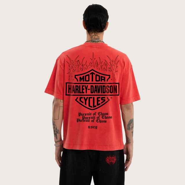 Chopper Street Tee Snow Scarlet