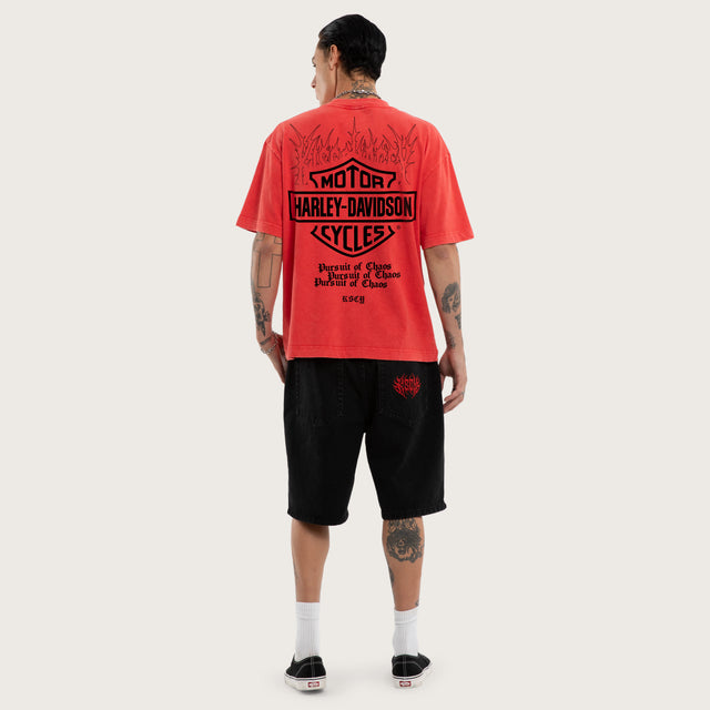 Chopper Street Tee Snow Scarlet