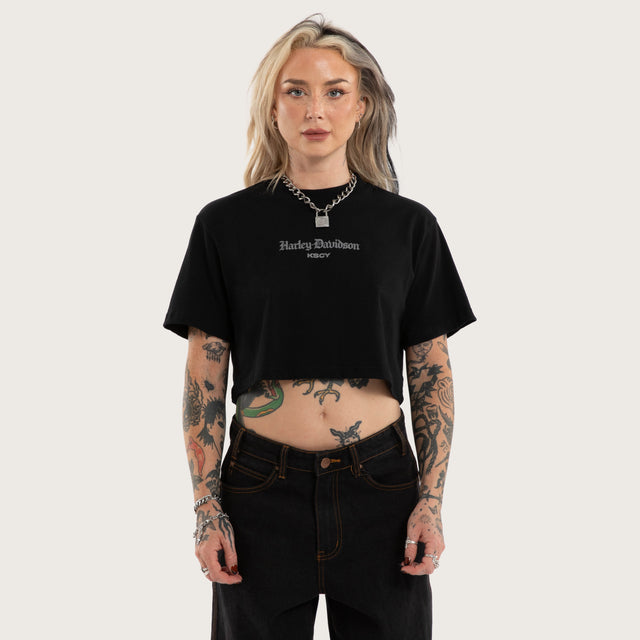 Ralley Crop Tee Jet Black