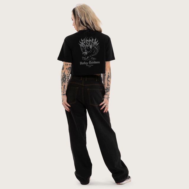 Ralley Crop Tee Jet Black