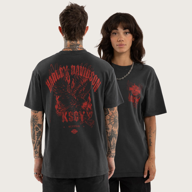 Model wears Sturgis Relaxed Tee Pigment Black T-Shirts Black – image 1