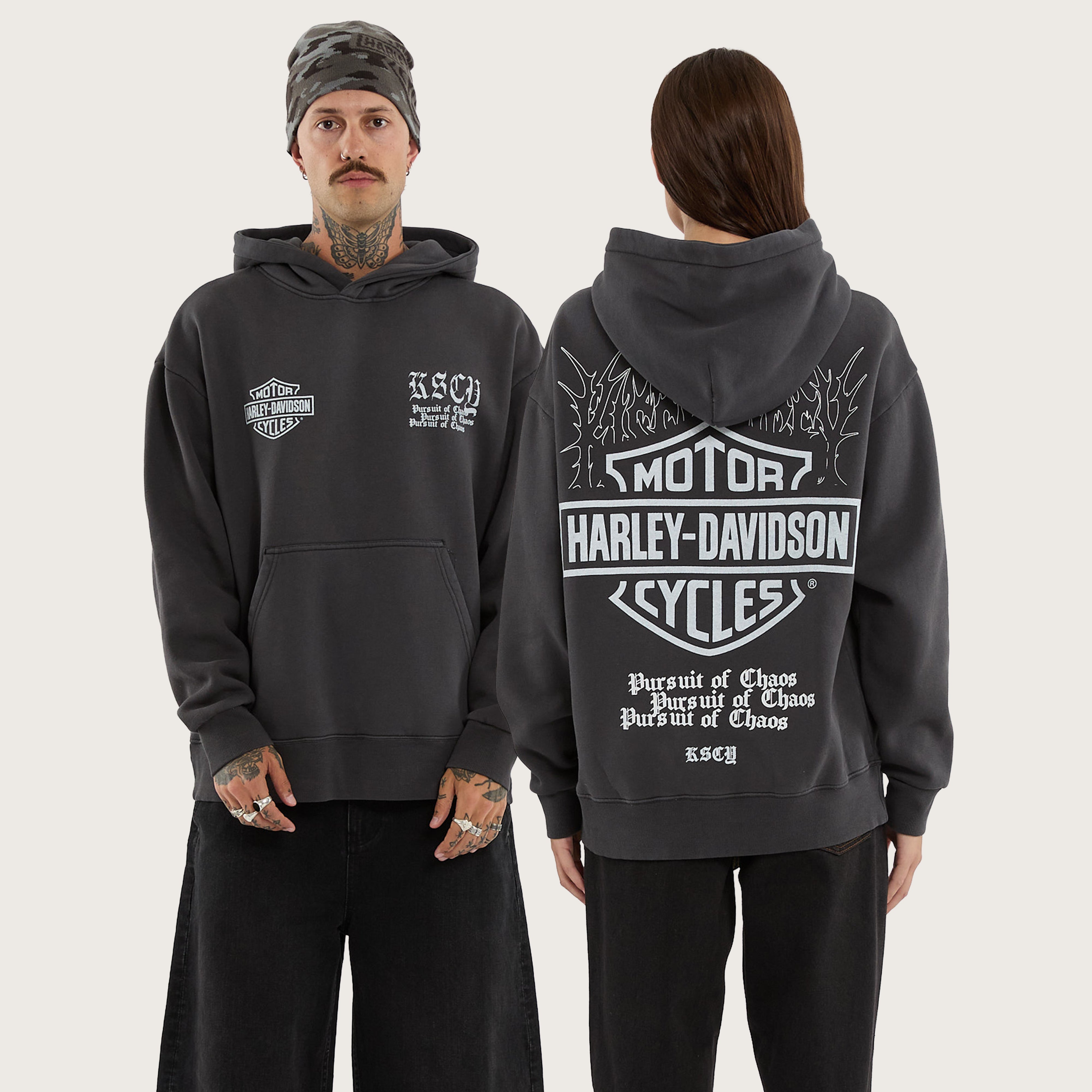 Harley-Davidson Cycles Relaxed Hoodie Pigment Jet Black | KSCY