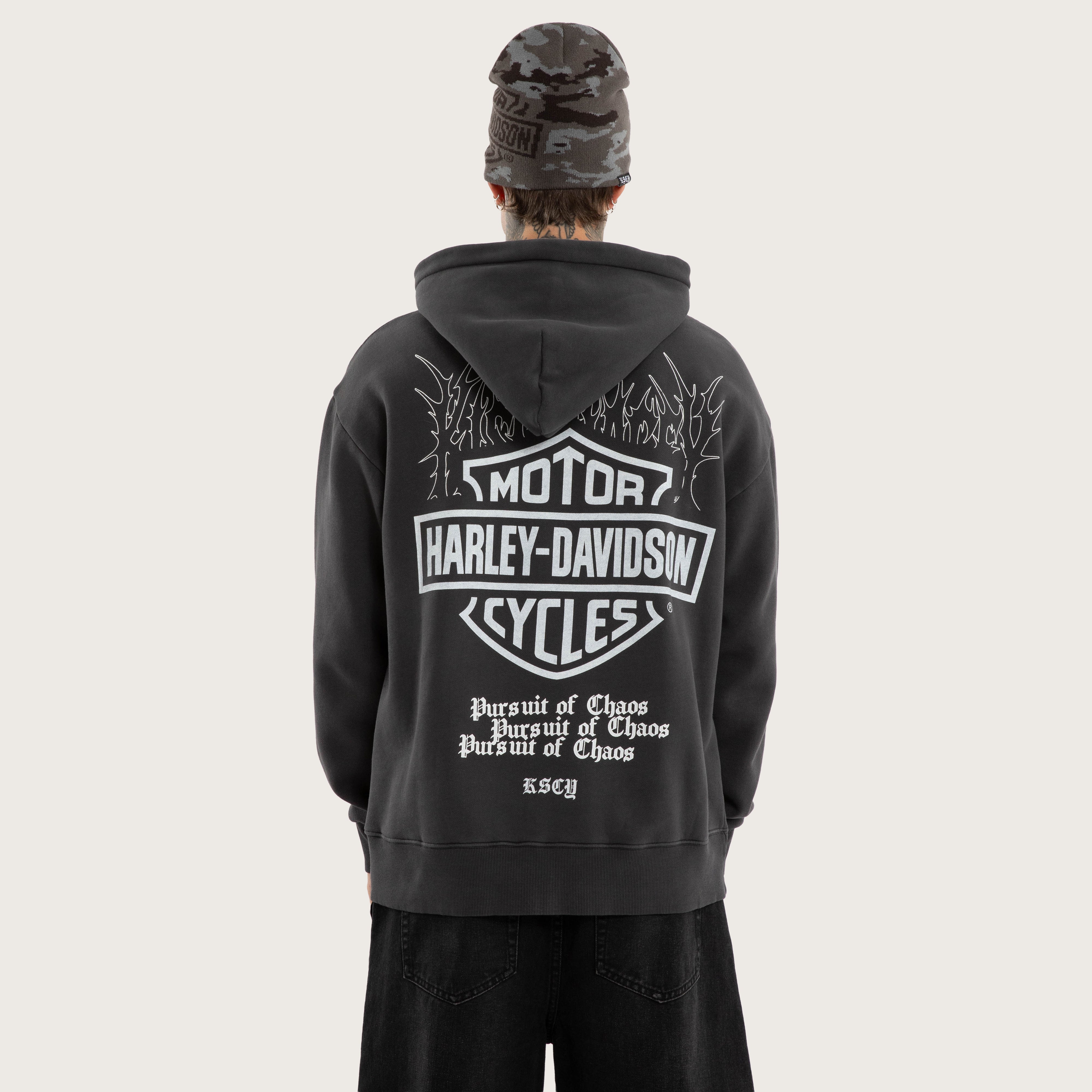 Harley-Davidson Cycles Relaxed Hoodie Pigment Jet Black | KSCY