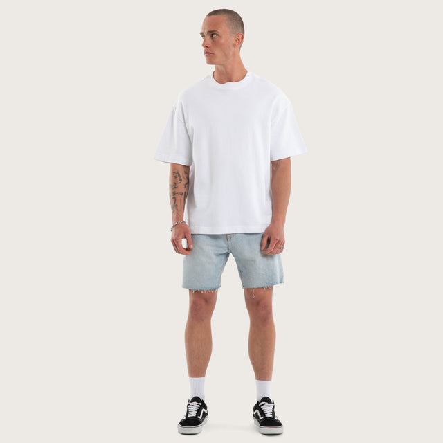 KS5 Slim Denim Shorts Sunbleached Blue