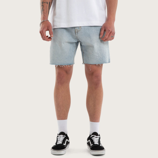 KS5 Slim Denim Shorts Sunbleached Blue