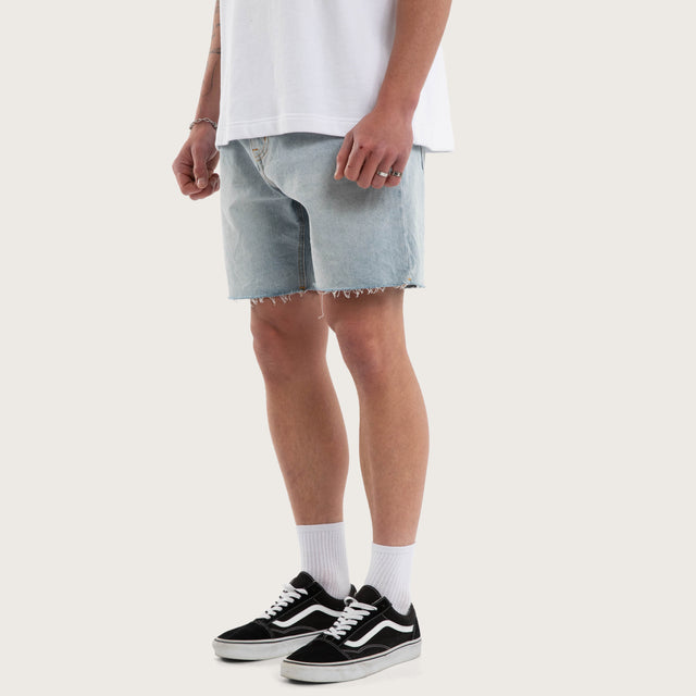 KS5 Slim Denim Shorts Sunbleached Blue