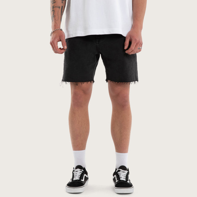 KS5 Slim Denim Shorts Vintage Black