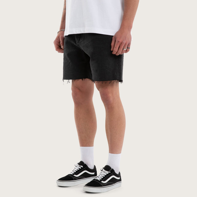 KS5 Slim Denim Shorts Vintage Black