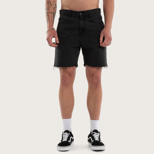 KS5 Slim Denim Shorts Vintage Black