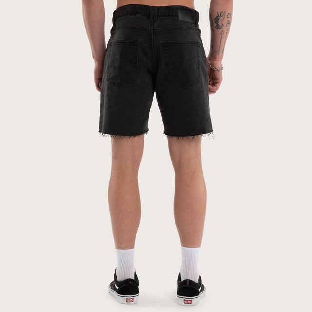 KS5 Slim Denim Shorts Vintage Black