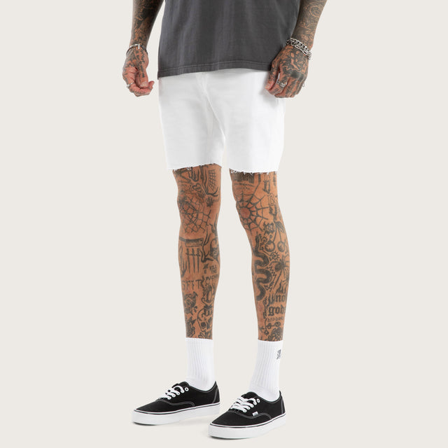 KS2 Denim Shorts White