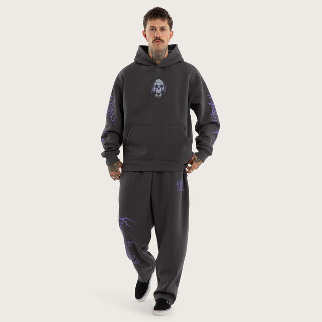 Model wears Subversion Baggy Sweatpant Grey Trackpants in Grey - Image 3