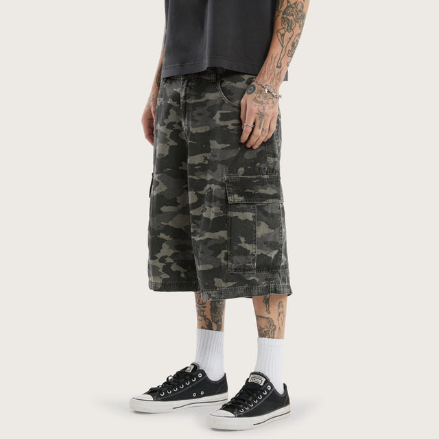 K7 Super Cargo Shorts Washed Camo