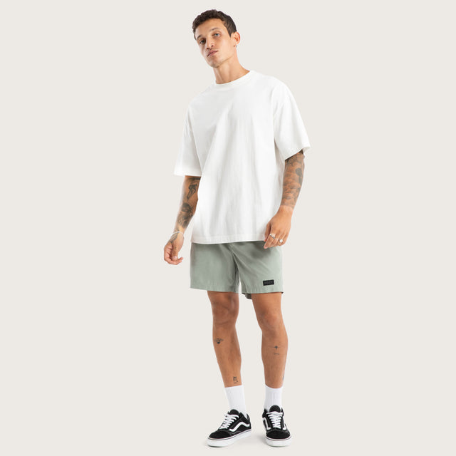 Sunrise Elastic Waist Shorts Sage Green